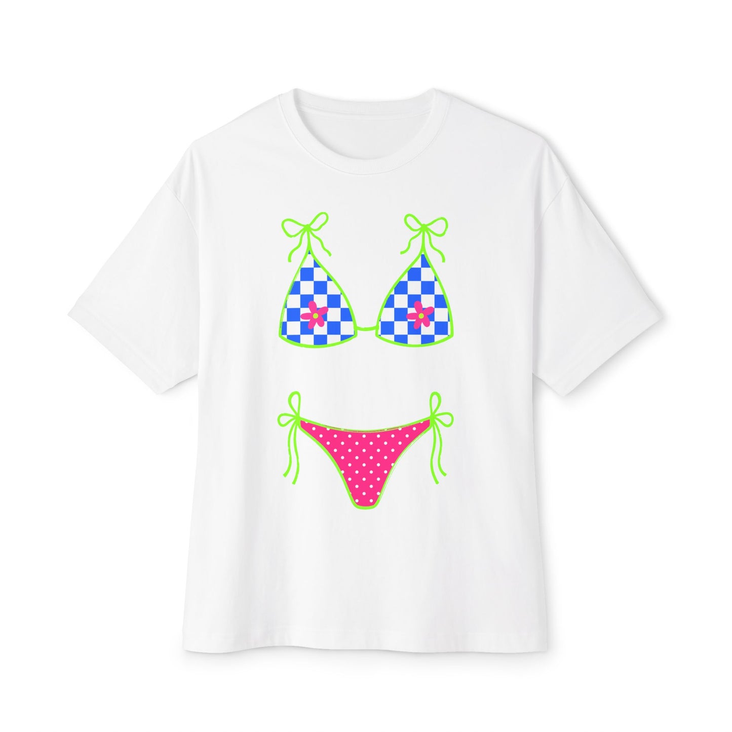 Oversized Bikini Print Tee — Playful Summer Graphic T-Shirt