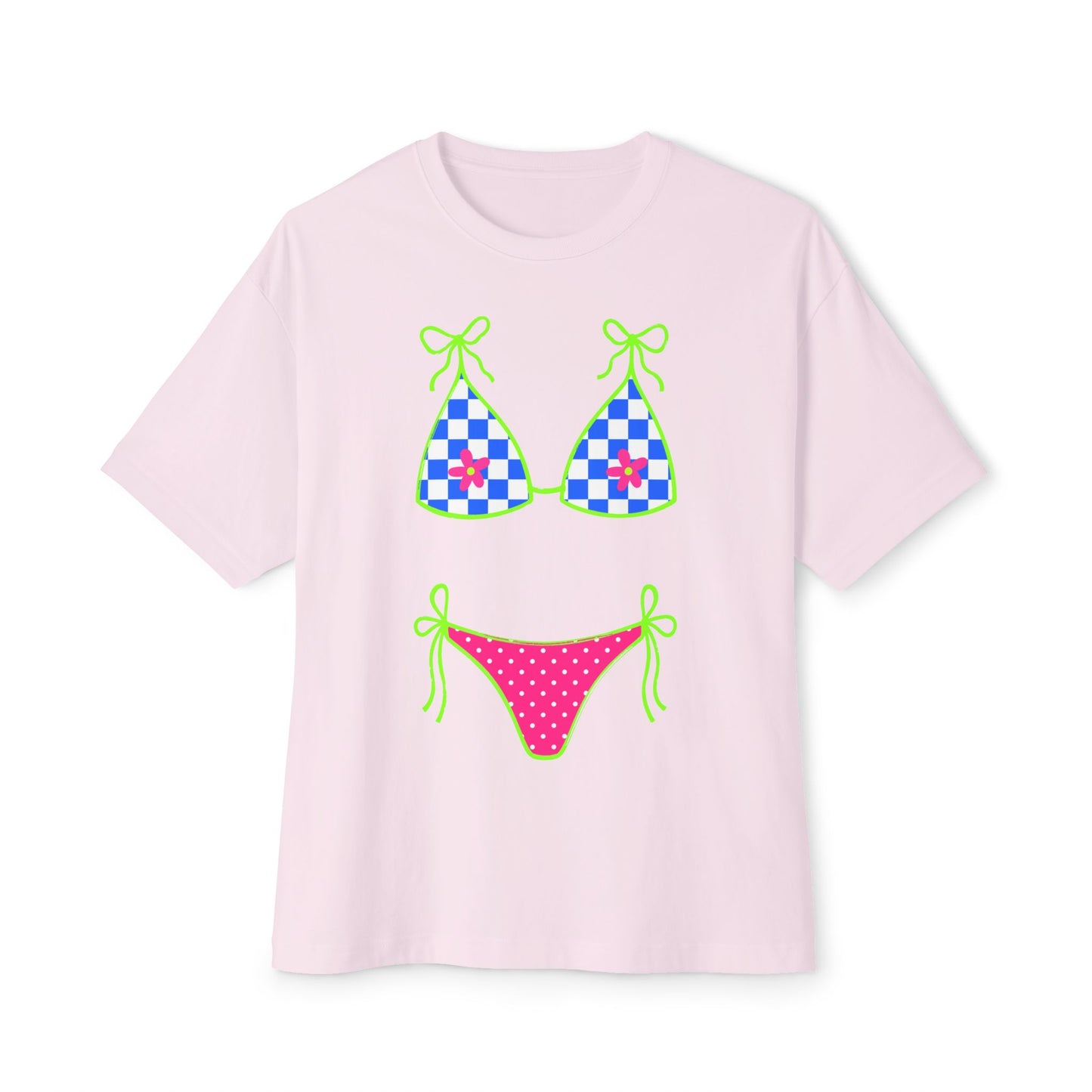 Oversized Bikini Print Tee — Playful Summer Graphic T-Shirt