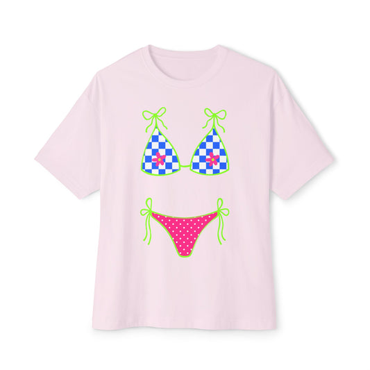 Oversized Bikini Print Tee — Playful Summer Graphic T-Shirt